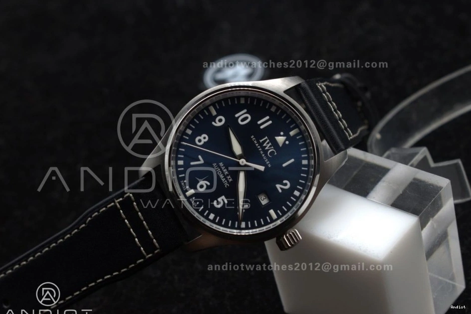Edition A32111 1:1 Blue Mark Dial Pilot IW328203 on Leather ZF XX Best Dark Strap Blue 1203